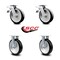 Service Caster 8 Inch Rubber on Aluminum Caster Set with Roller Bearings 2 Brakes 2 Rigid SCC SCC-TTL30S820-RAR-2-R-2 - alternate 6